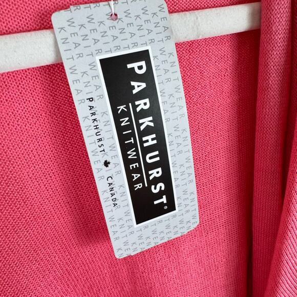 Parkhurst NWT Flyaway Pink Coral  Ruffled Long Sleeve Open Cardigan Sweater XL - Picture 5 of 6